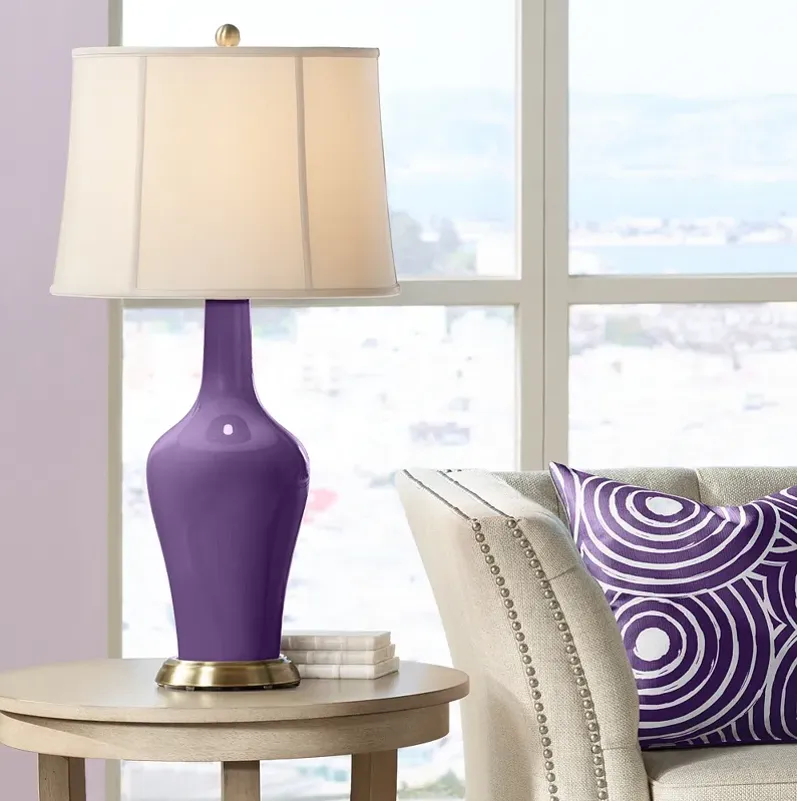 Color Plus Anya 32 1/4" High Acai Purple Glass Table Lamp