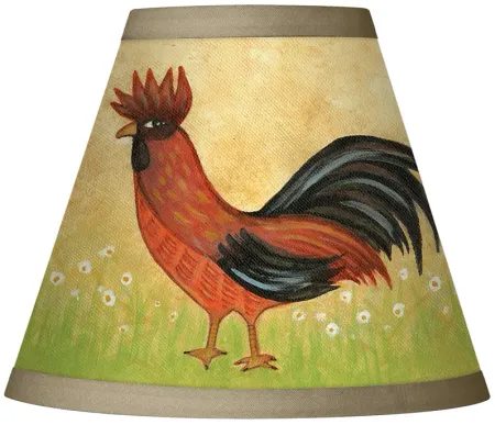 French Rooster Giclee Set of Four Shades 3x6x5 (Clip-On)