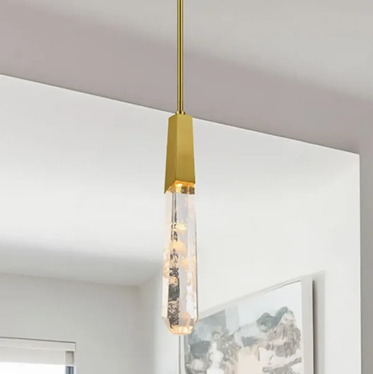 Drifting Droplets 2 1/2" Wide Brushed Brass LED Mini Pendant