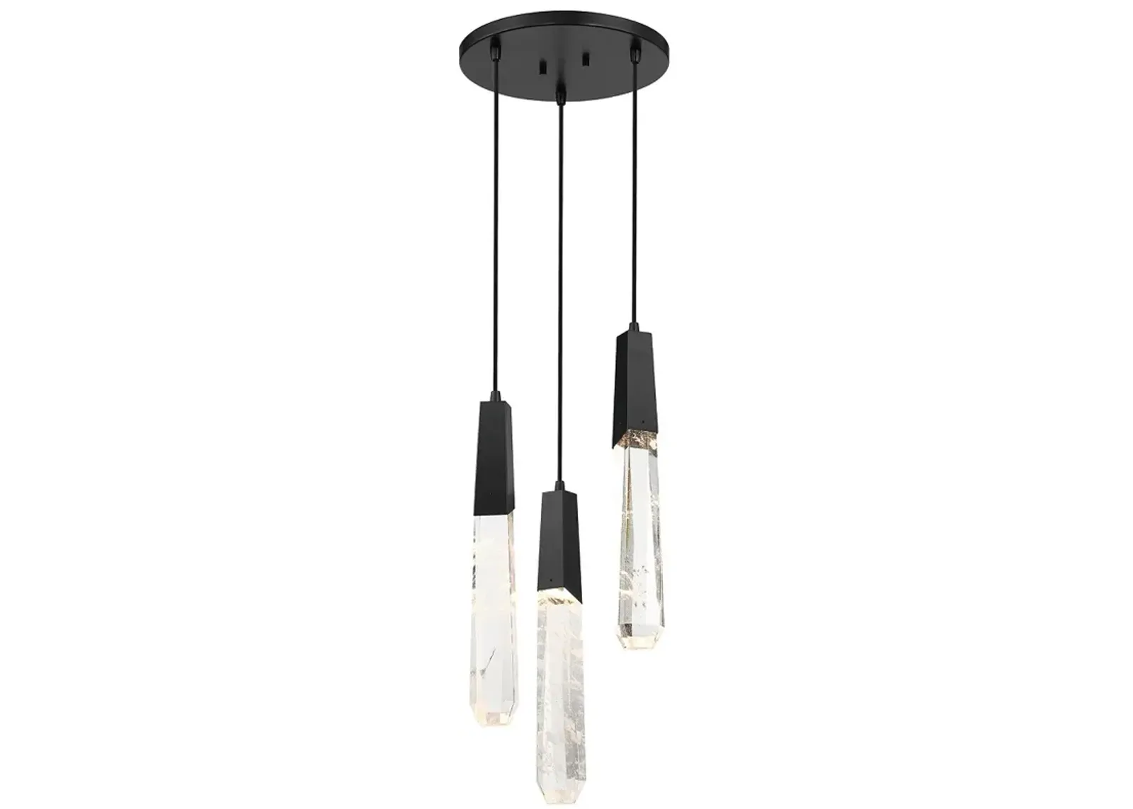 George Kovacs Drifting Droplets 3-Light LED Black Pan Pendant with Faux