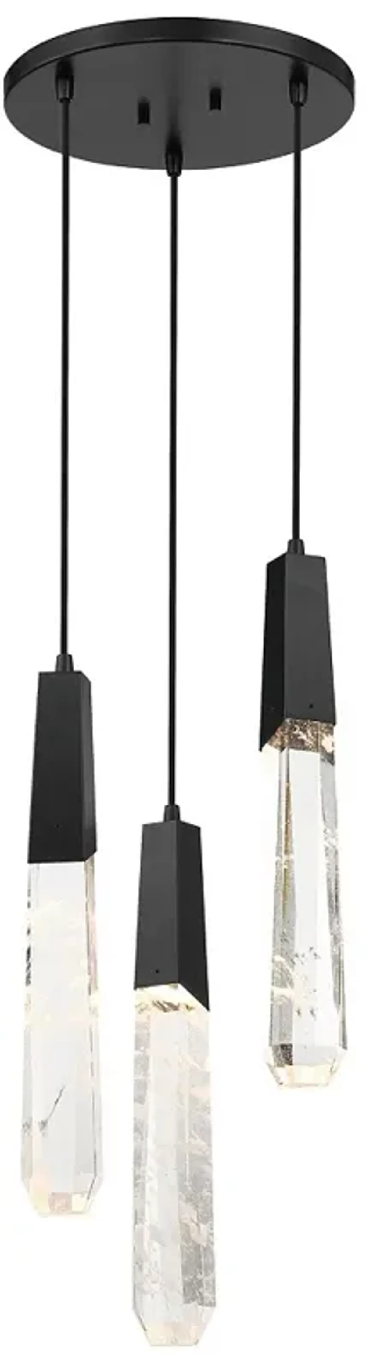 George Kovacs Drifting Droplets 3-Light LED Black Pan Pendant with Faux