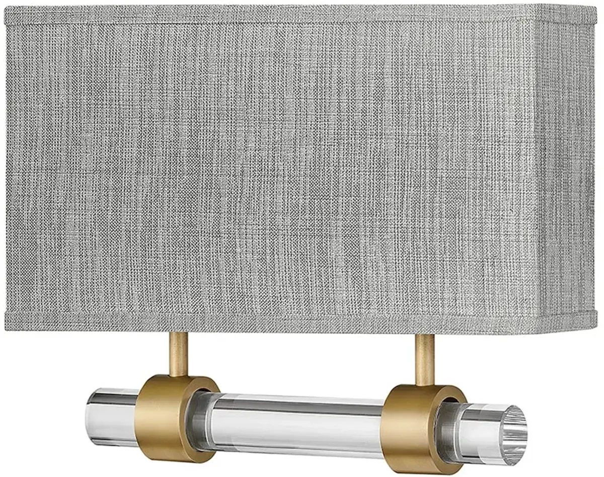 Luster 11 3/4"H Brass with Heather Gray Shade Wall Sconce