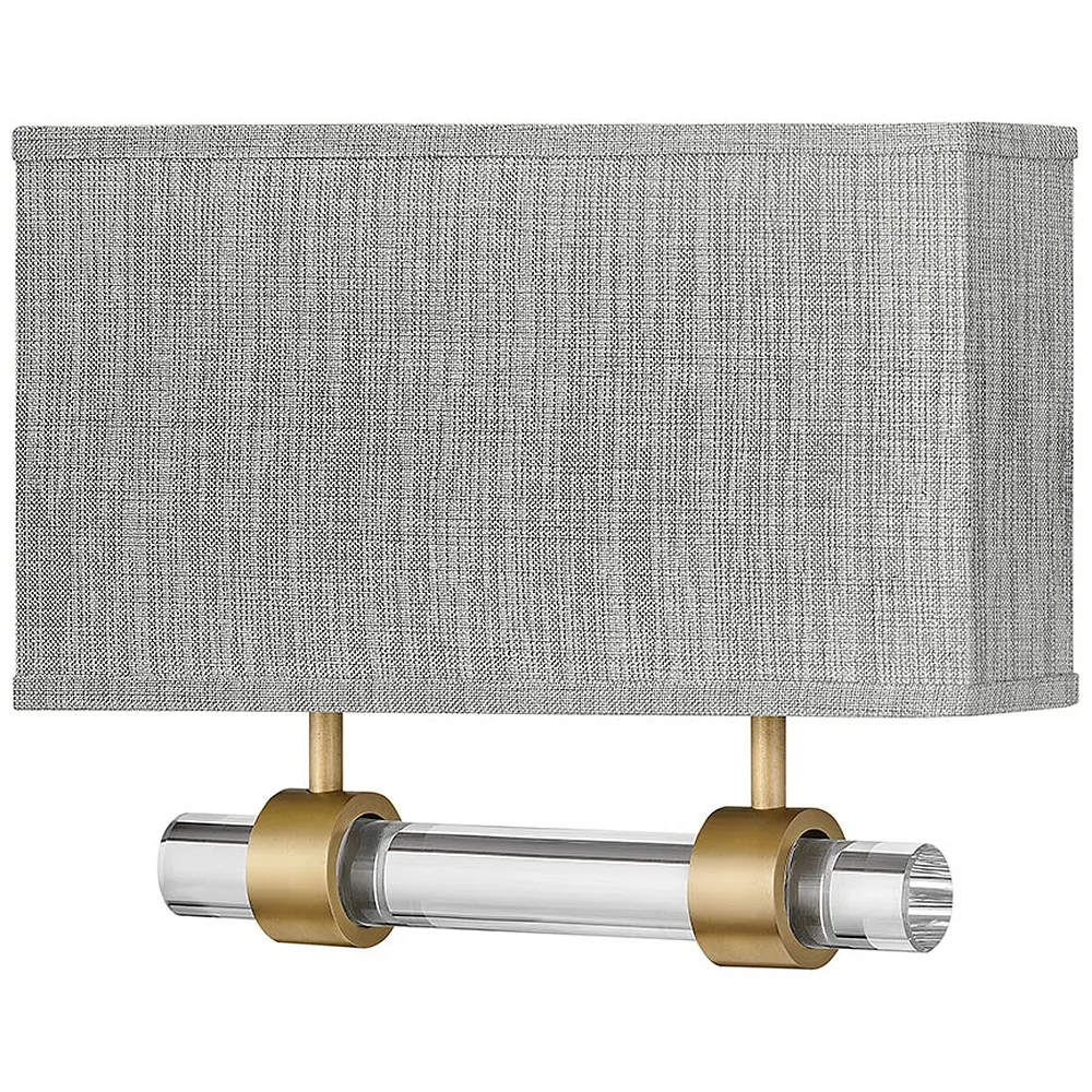 Luster 11 3/4"H Brass with Heather Gray Shade Wall Sconce
