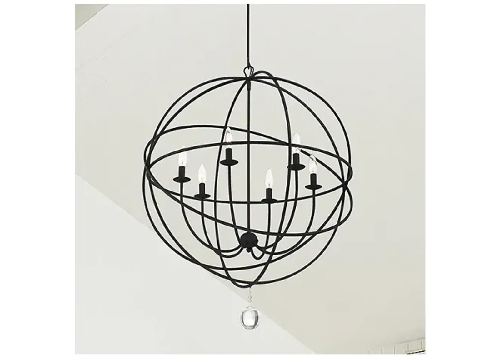 Solaris 6 Light Black Chandelier