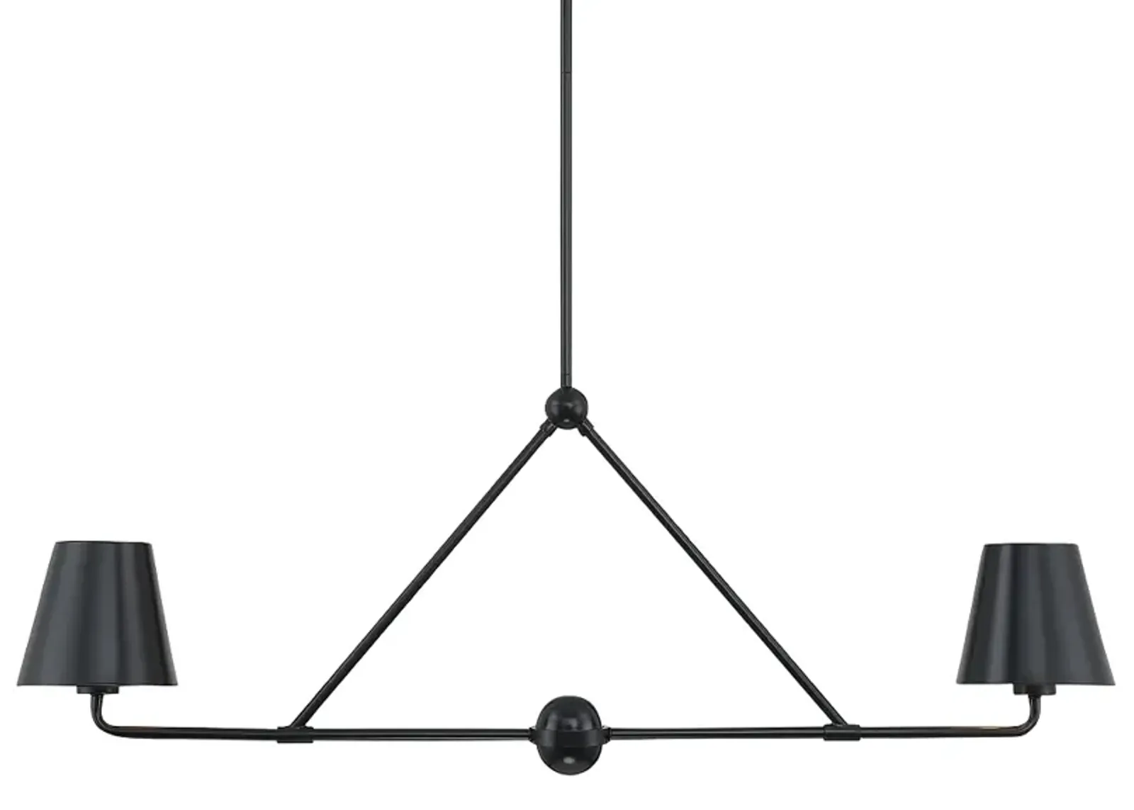 Crystorama Xavier 42"W Matte Black 2-Light Linear Chandelier