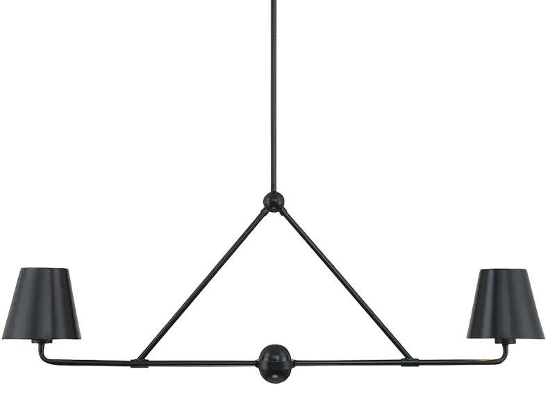 Crystorama Xavier 42"W Matte Black 2-Light Linear Chandelier