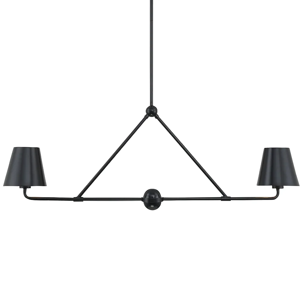 Crystorama Xavier 42"W Matte Black 2-Light Linear Chandelier