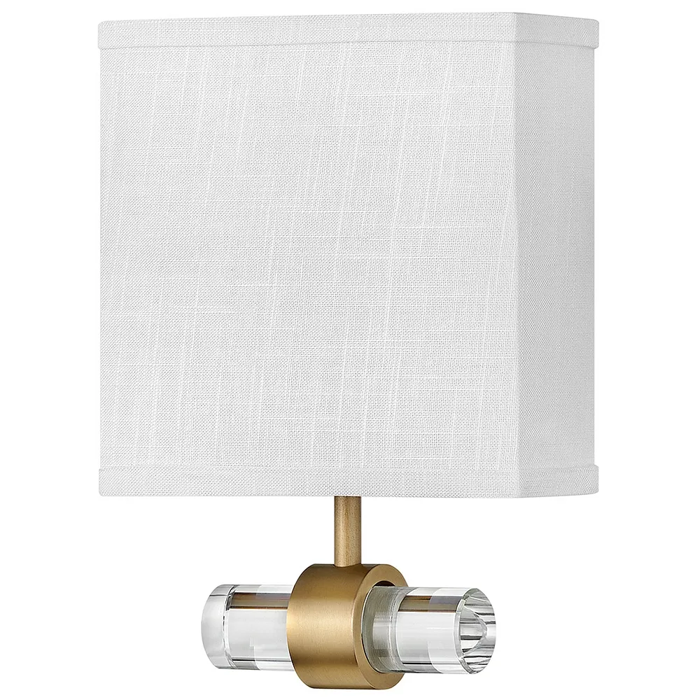Luster 11 3/4"H Brass with Off-White Linen Shade Wall Sconce