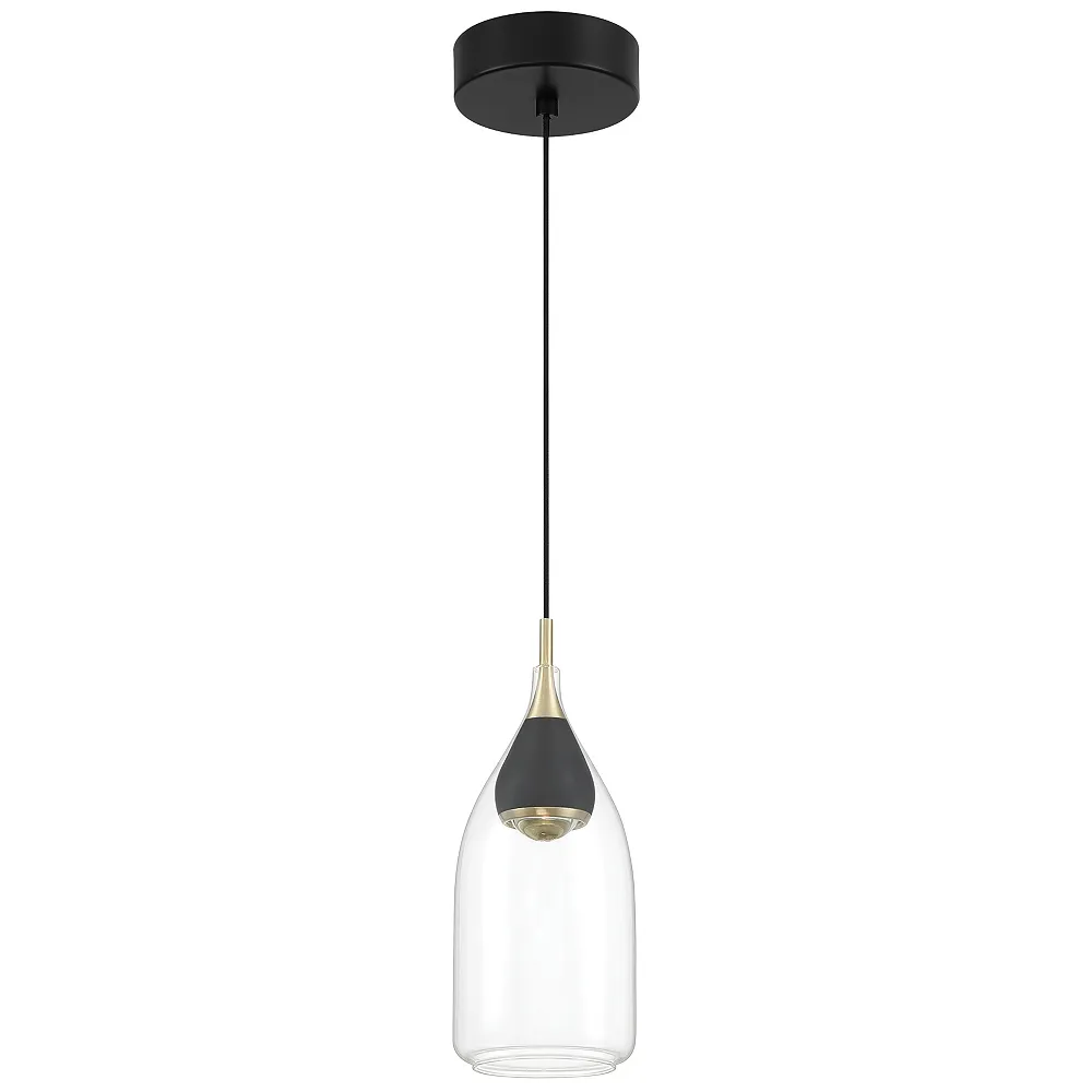 George Kovacs Arabesque LED Coal and Brushed Gold Mini-Pendant