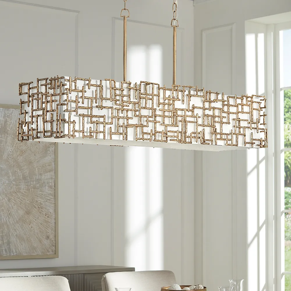 Fredrick Ramond Farrah 48 1/4" Modern Gold 8-Light Linear Chandelier