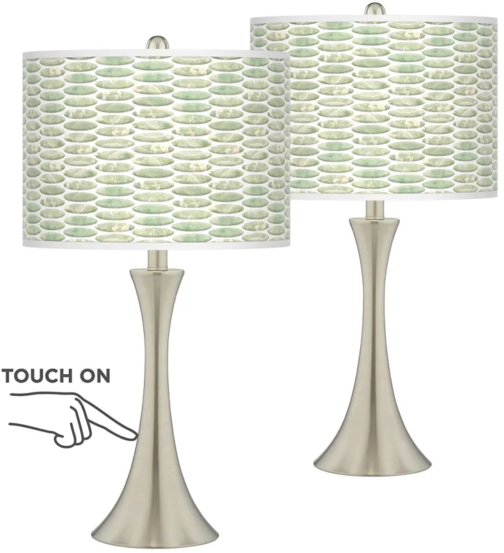 Giclee Glow Trish 24" Oval Tempo Shade Touch Lamps Set of 2