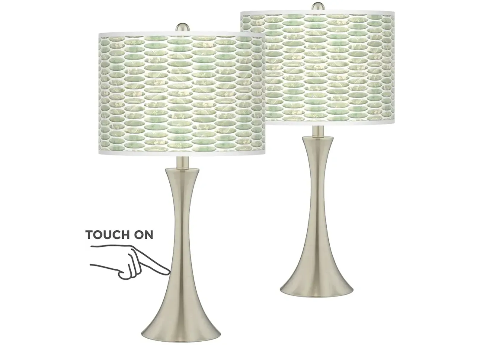 Giclee Glow Trish 24" Oval Tempo Shade Touch Lamps Set of 2