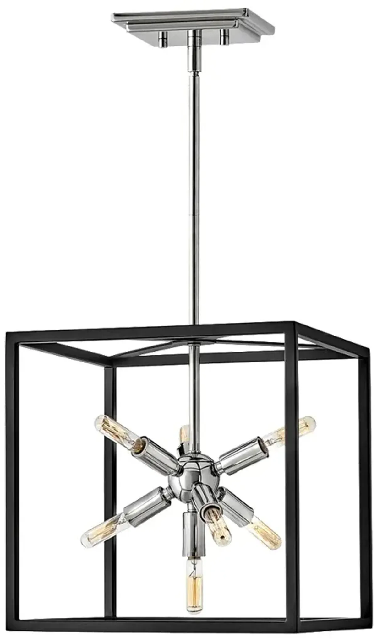 Hinkley Aros Small Convertible Pendant Black with Polished Nickel accents