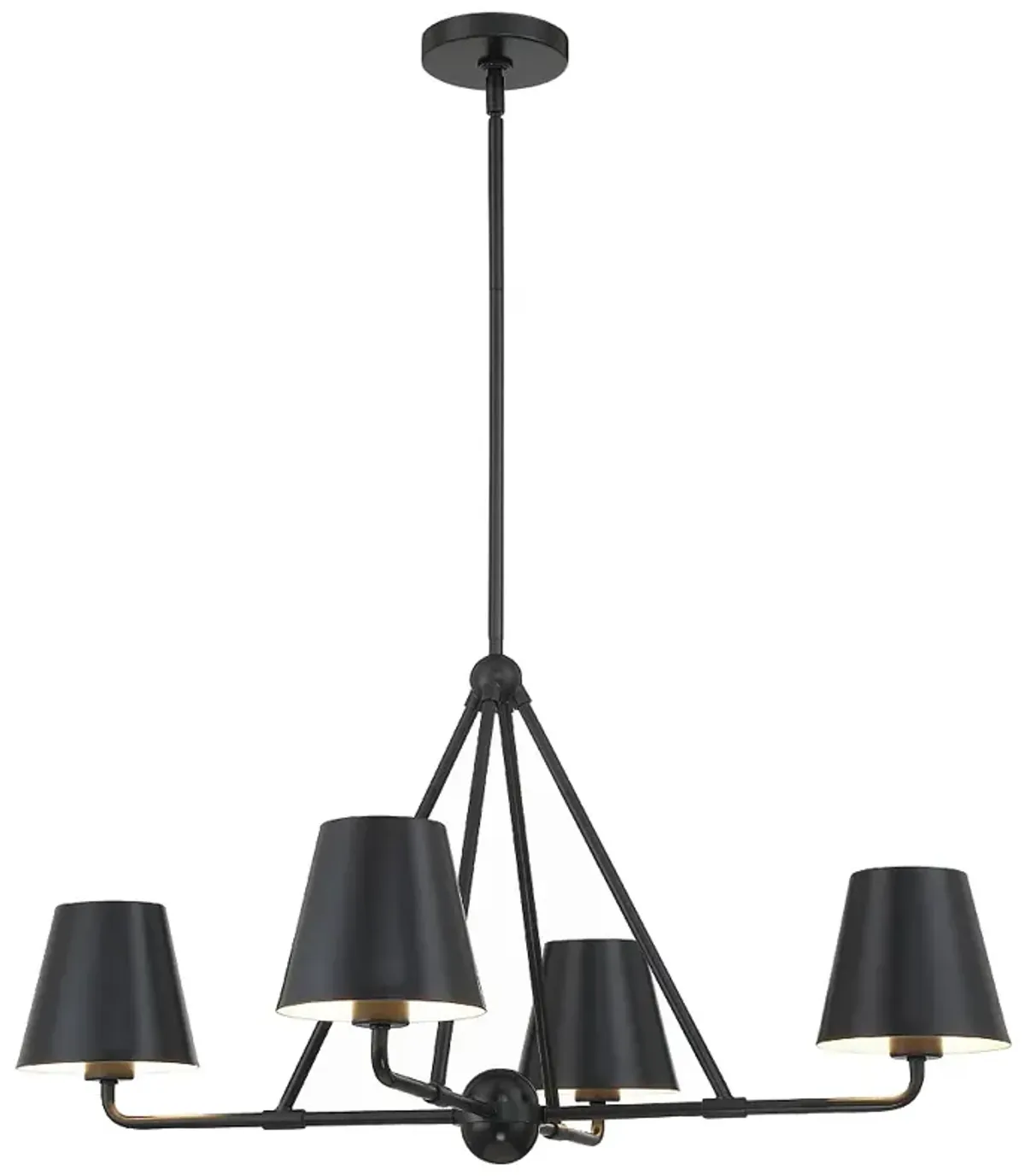 Xavier 4 Light Matte Black Chandelier