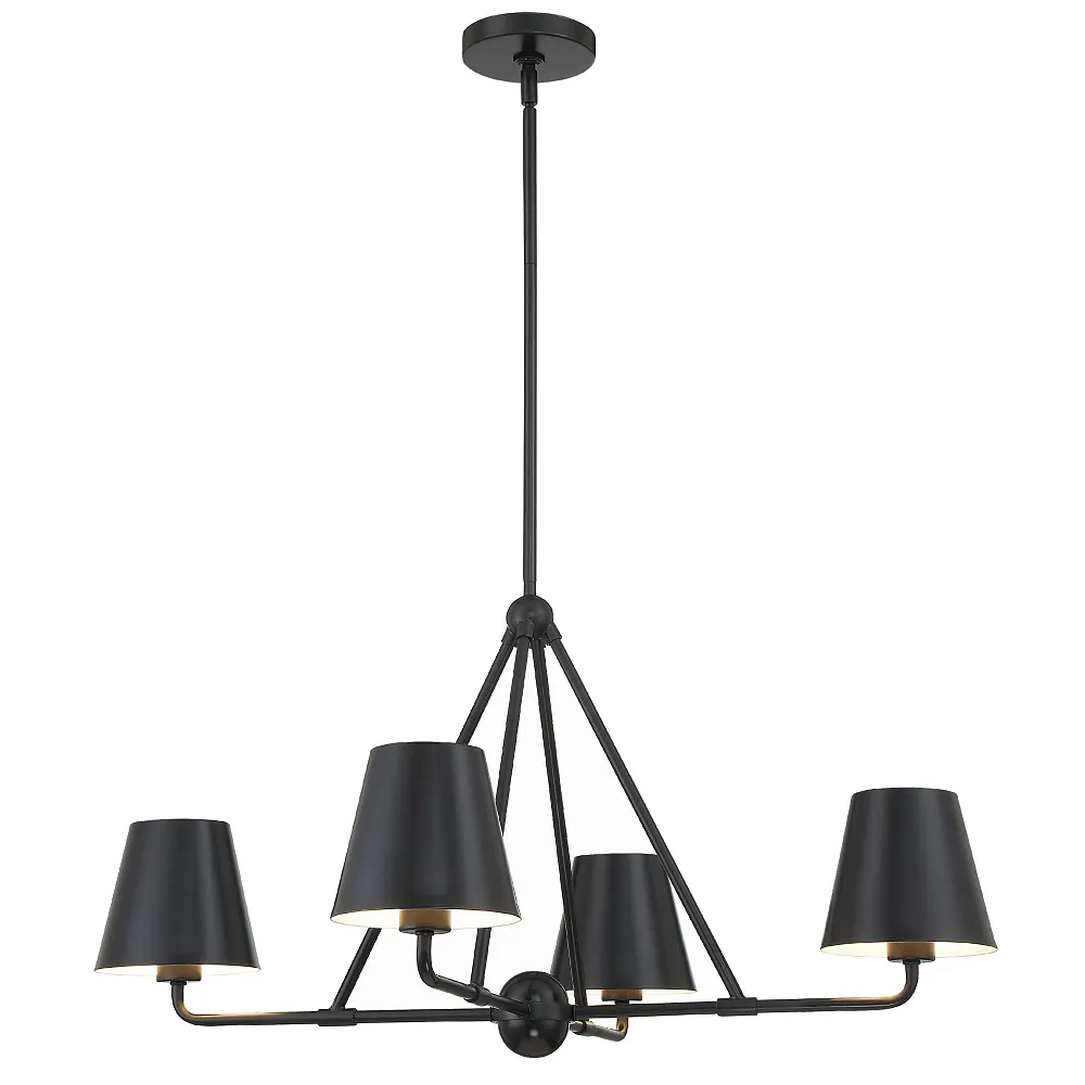 Xavier 4 Light Matte Black Chandelier