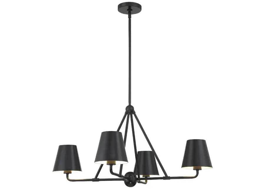 Xavier 4 Light Matte Black Chandelier