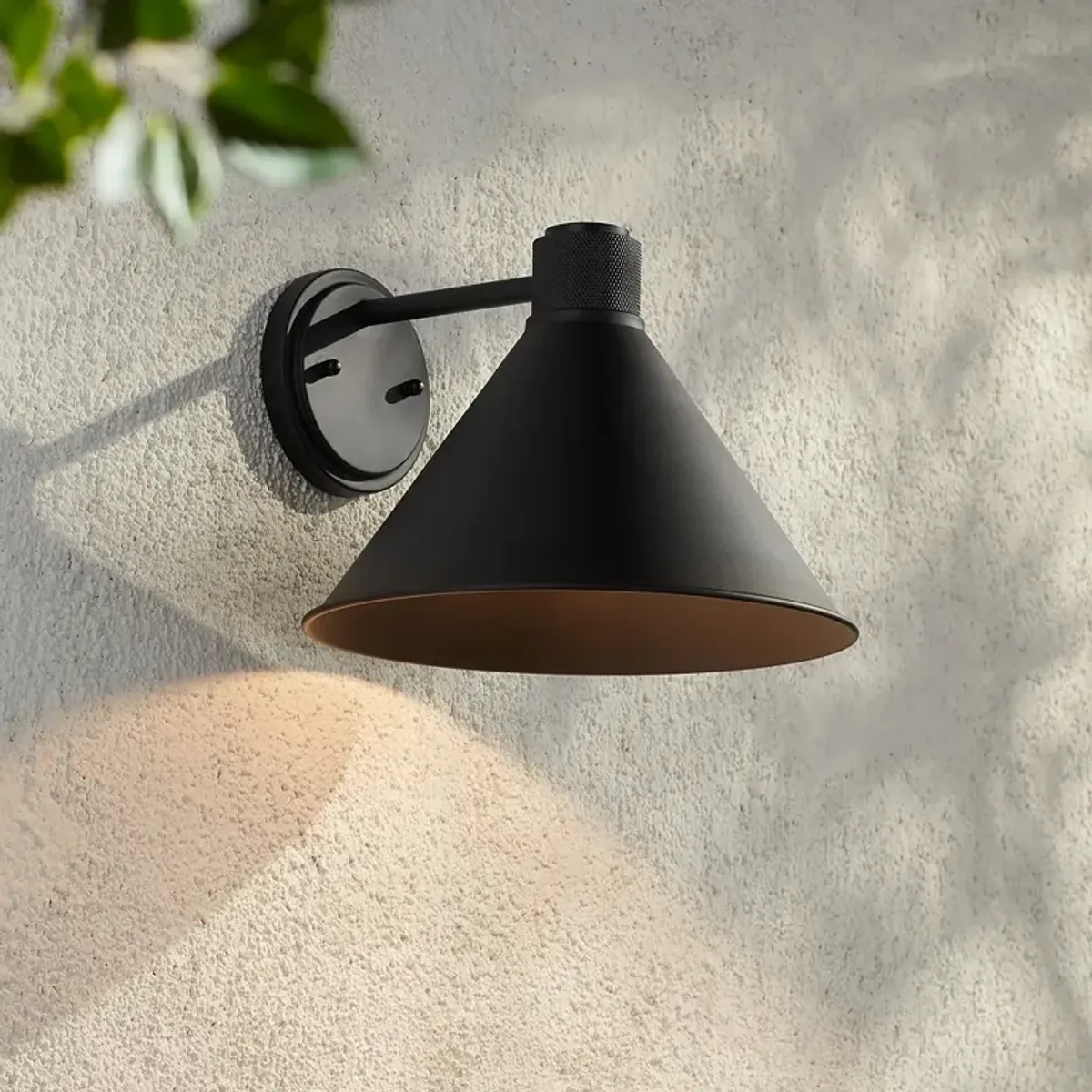 Nathaniel 8 3/4" High Matte Black Outdoor Wall Light