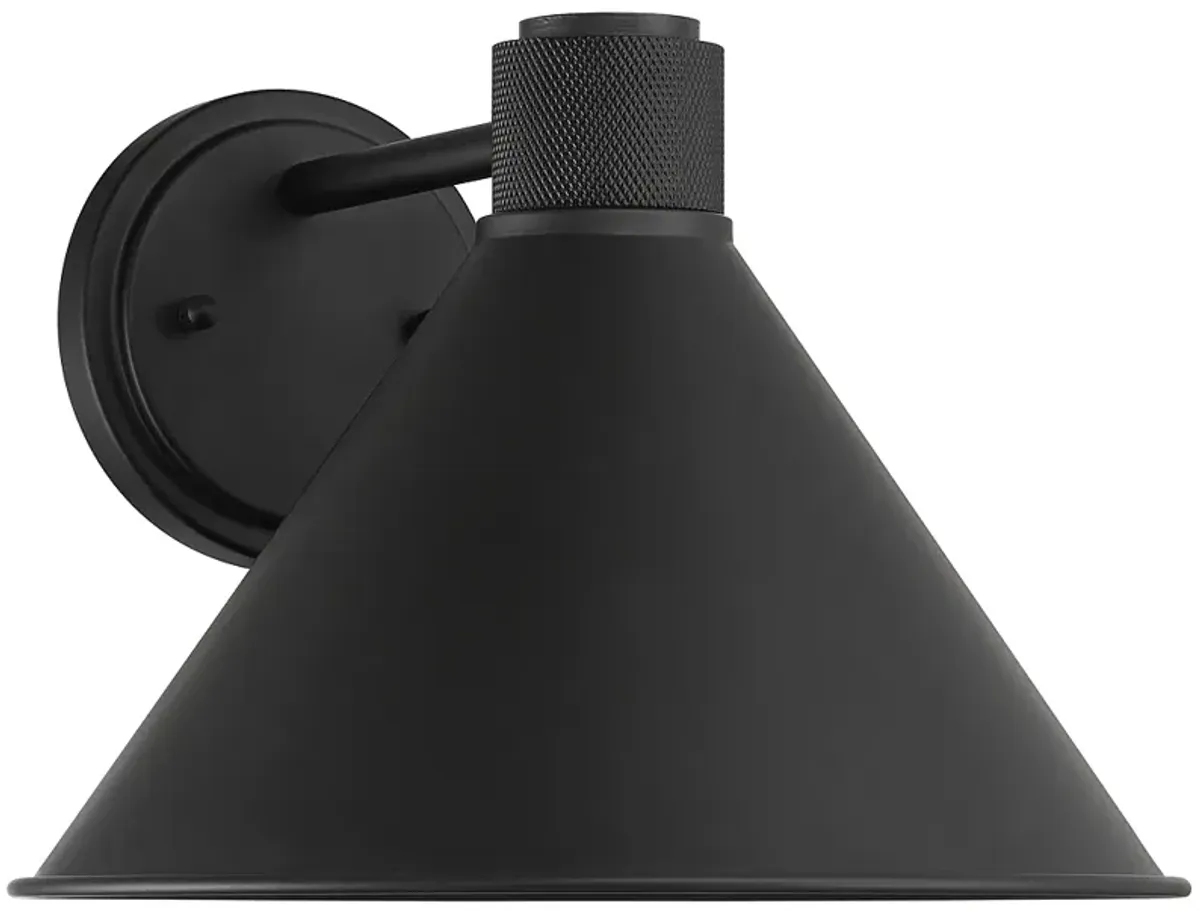 Nathaniel 8 3/4" High Matte Black Outdoor Wall Light