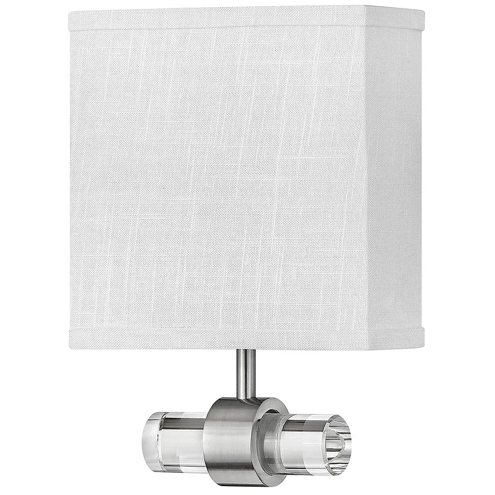 Luster 11 3/4" High Nickel with Off-White Shade Wall Sconce