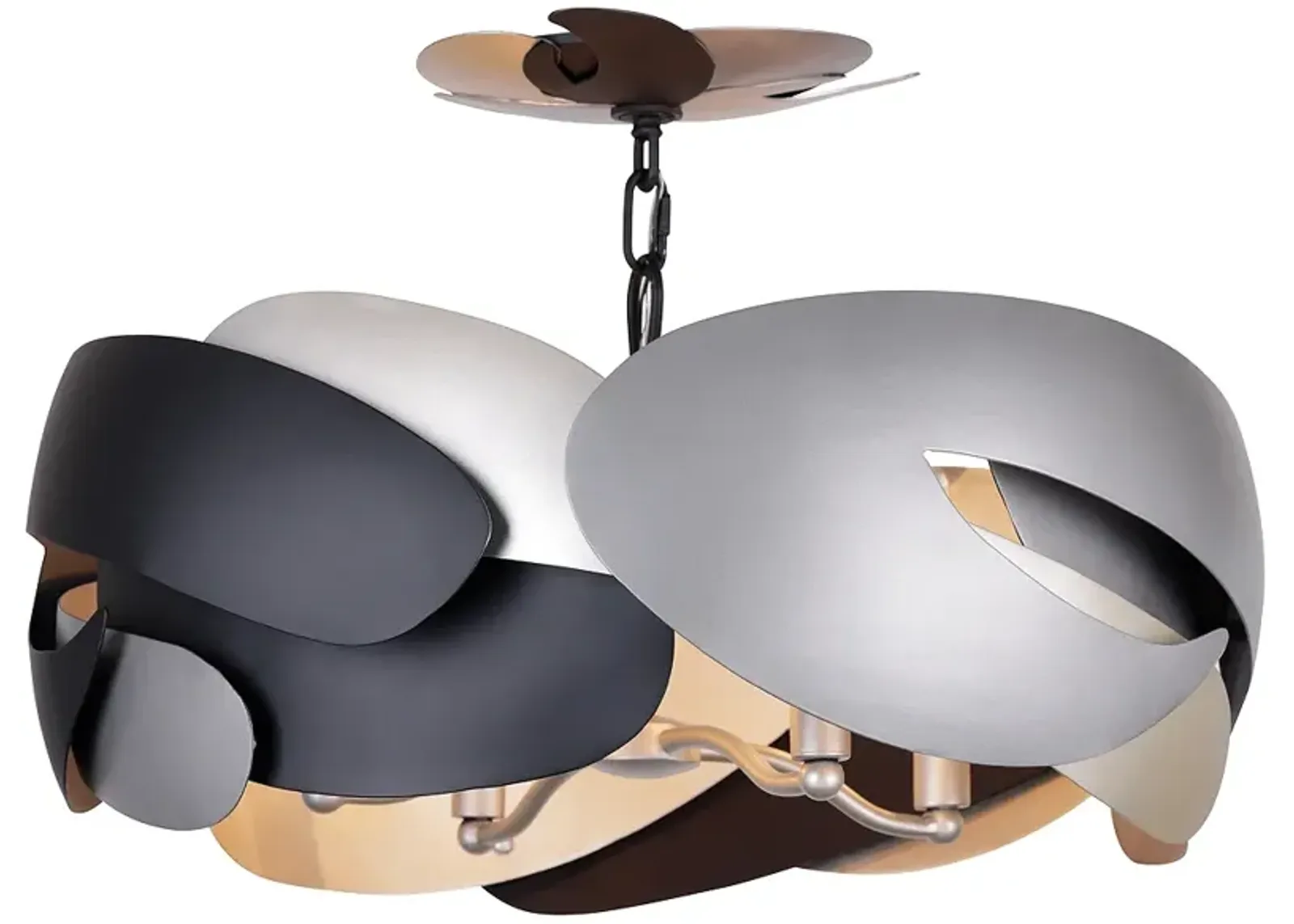 George Kovacs Metalo Misto 4-Light Black Semi Flush Mount with Metal Shade