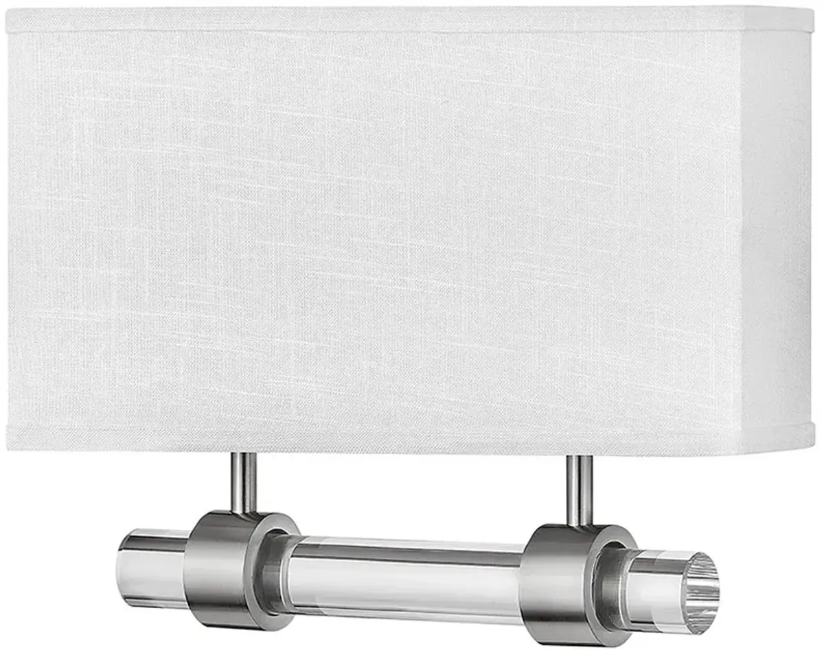 Luster 11 3/4"H Nickel w/ Off-White Linen Shade Wall Sconce