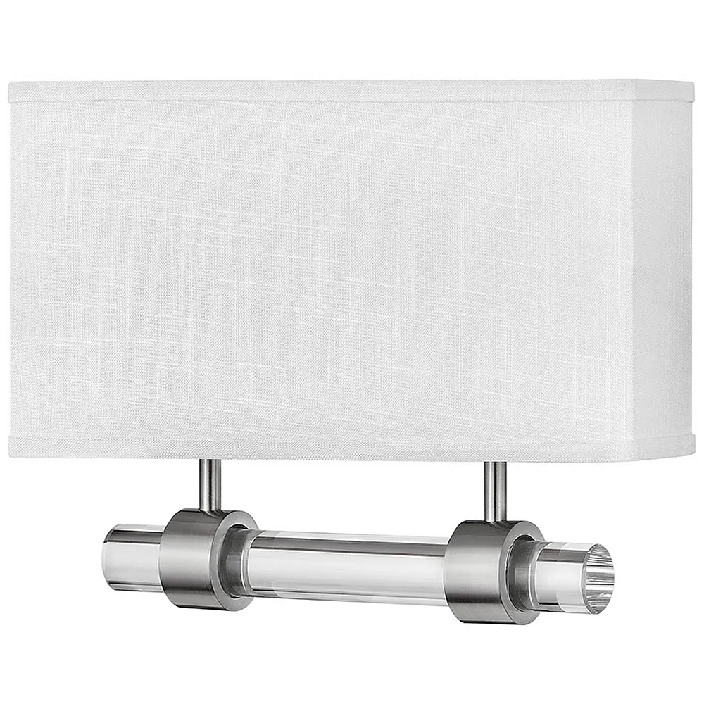 Luster 11 3/4"H Nickel w/ Off-White Linen Shade Wall Sconce