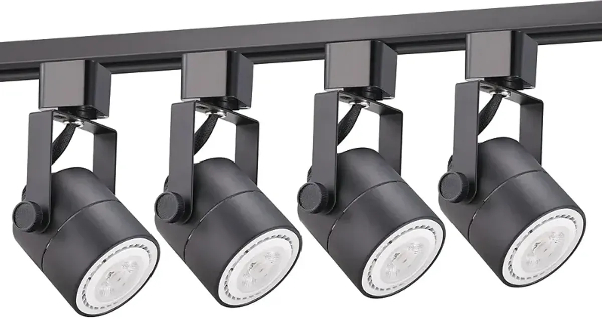 Duran 4-Light Black Swivel LED Floating Canopy Track Kit