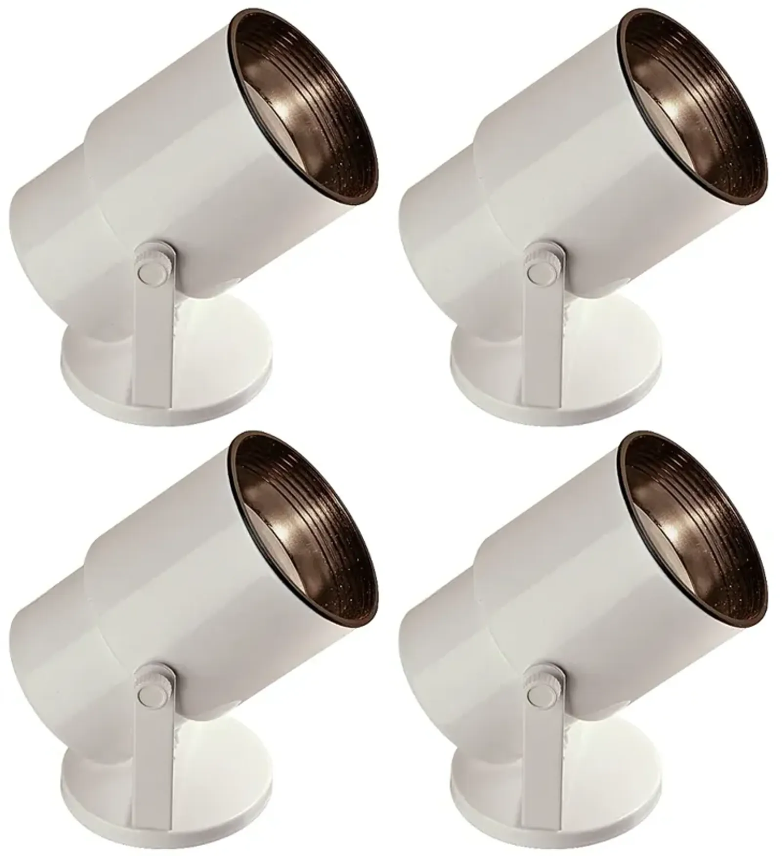 Staccato 8" Gloss White Adjustable Accent Uplights Set of 4