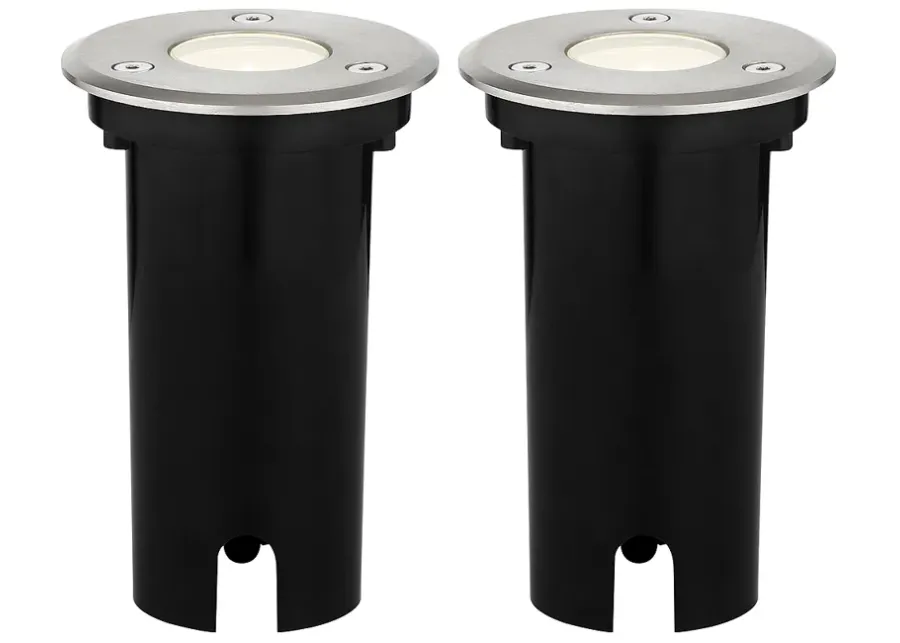 Lincoln 4 1/2" High Black LED In-Ground Lights Set of 2