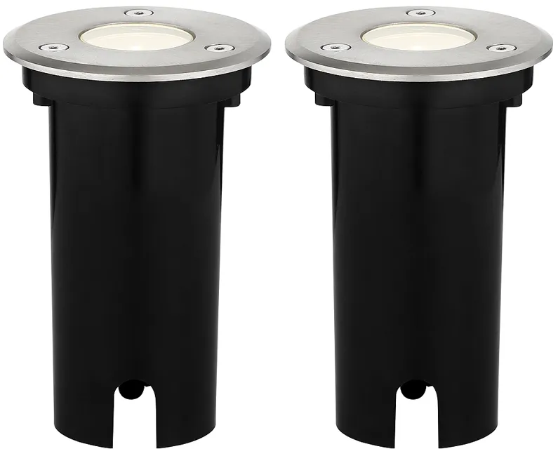 Lincoln 4 1/2" High Black LED In-Ground Lights Set of 2