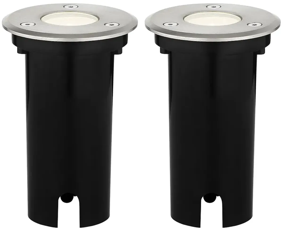 Lincoln 4 1/2" High Black LED In-Ground Lights Set of 2