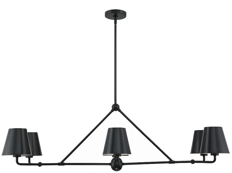 Xavier 6 Light Matte Black Chandelier