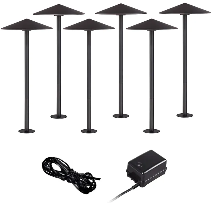 Kobe Bronze 8-Piece Outdoor LED Landscape Lighting Set