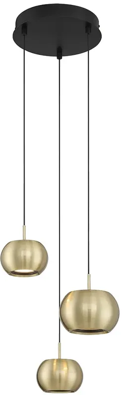 George Kovacs Halo LED Coal and Brushed Gold Mini Pendant