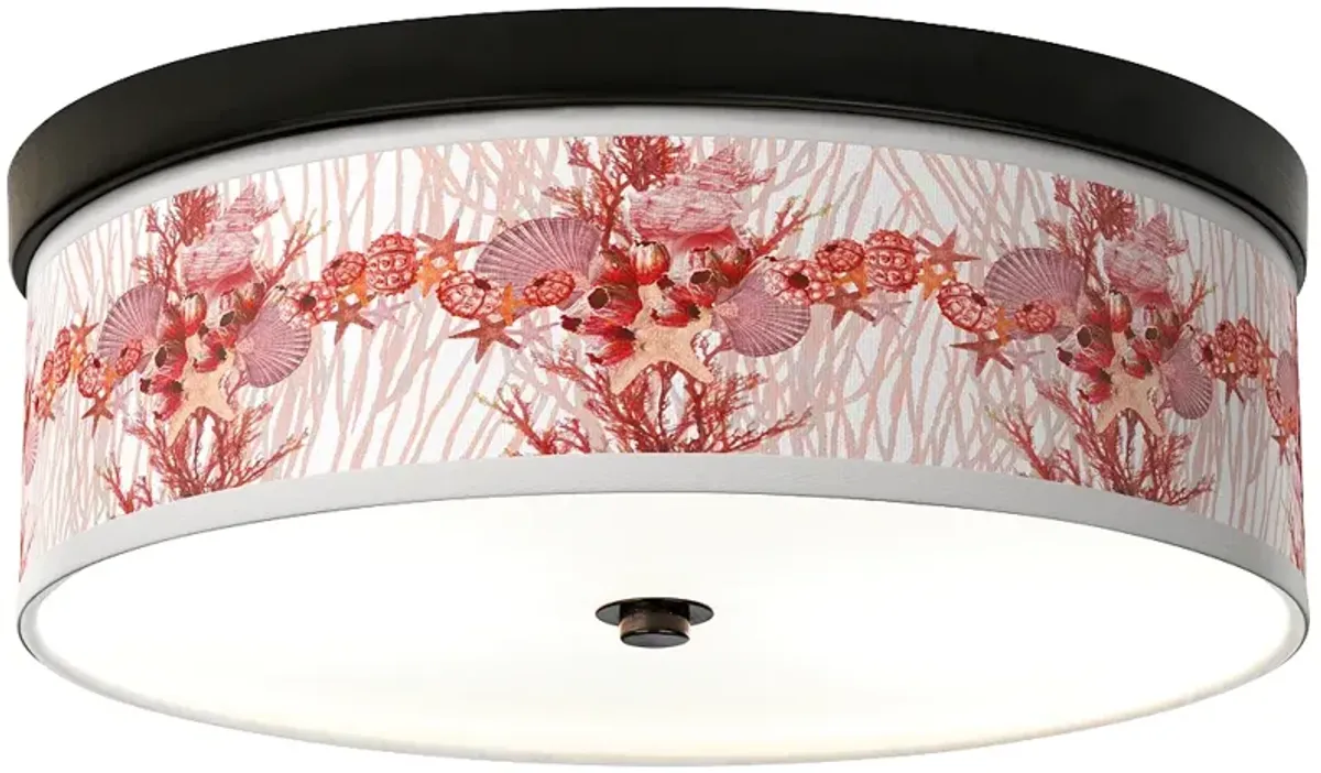 Giclee Gallery Corallium Ocean Pattern 14" Bronze LED Ceiling Light