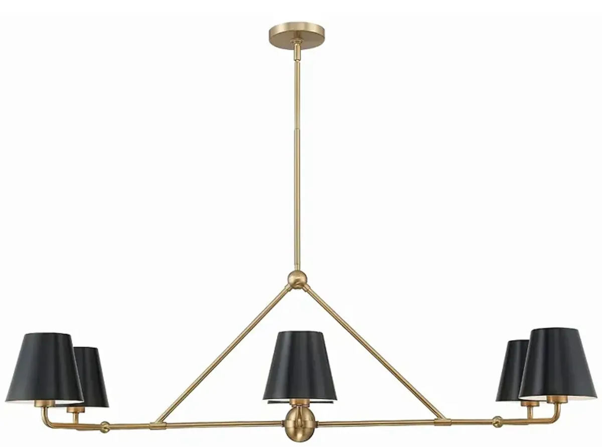 Xavier 6 Light Vibrant Gold Chandelier