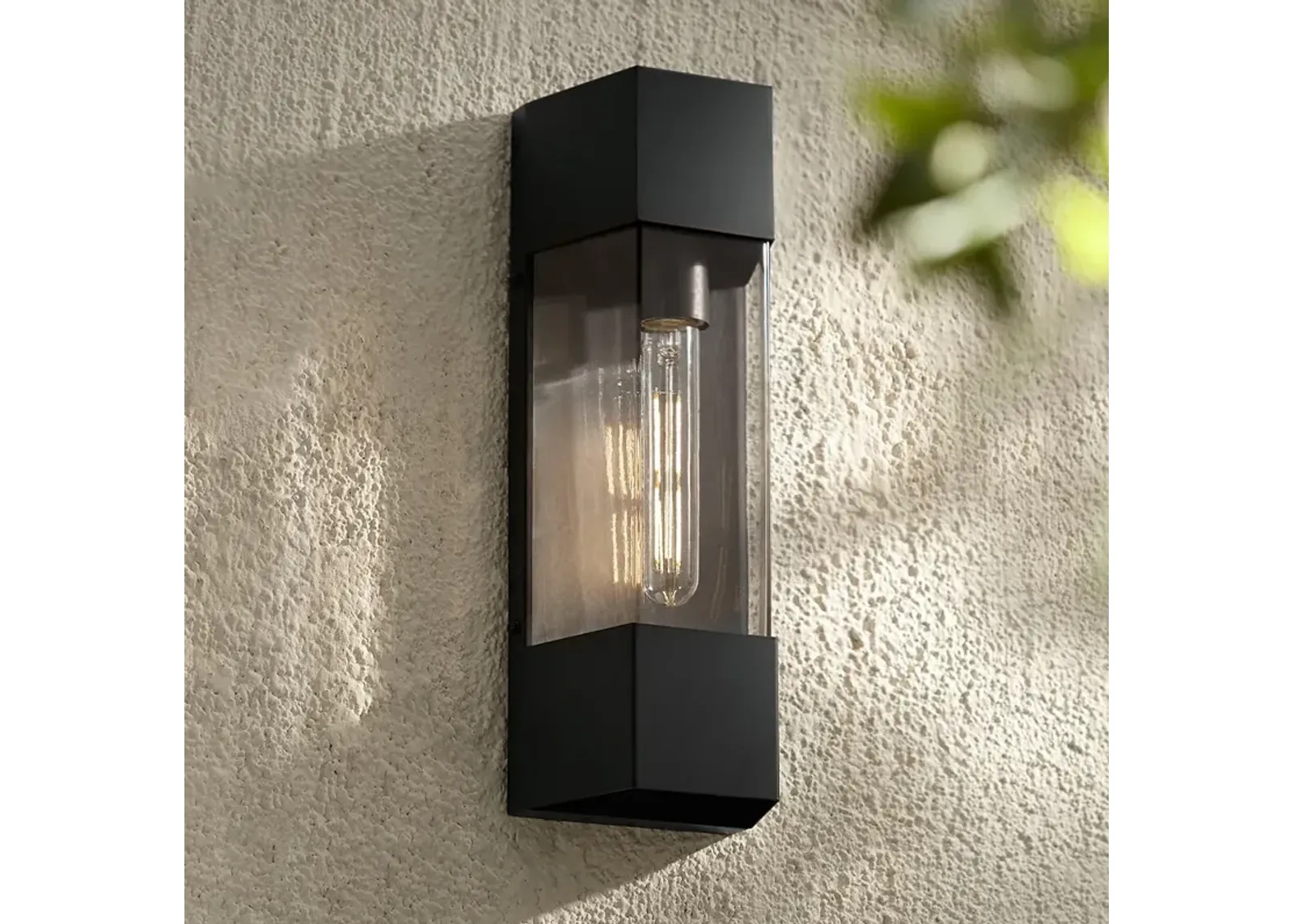 Isabel 16" High Black Outdoor Wall Light