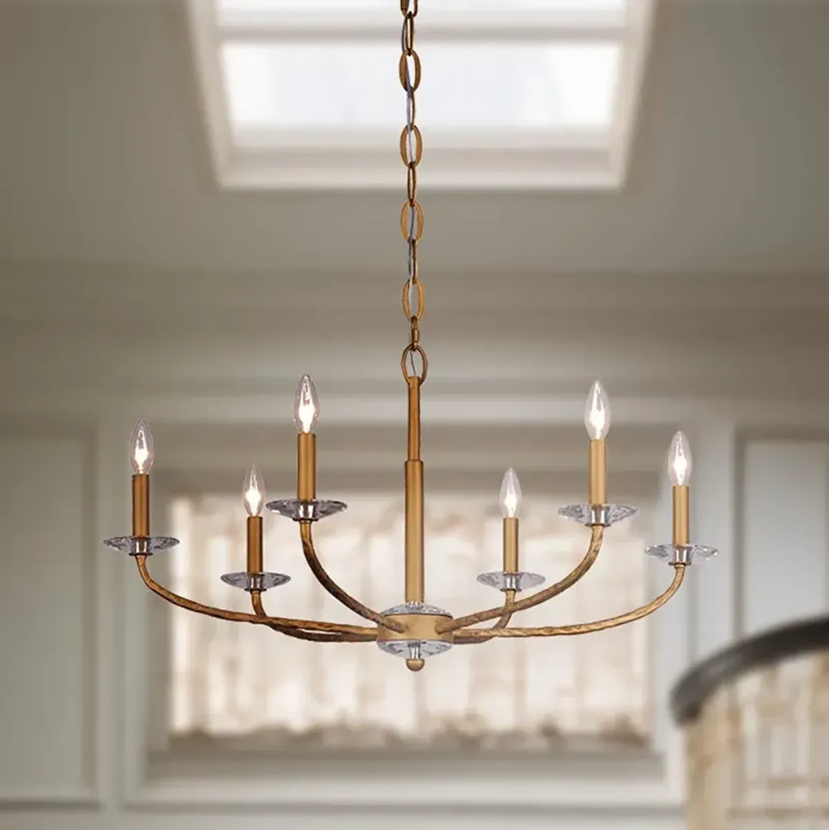 Atella 32" Wide Ashen Gold 6-Light Chandelier