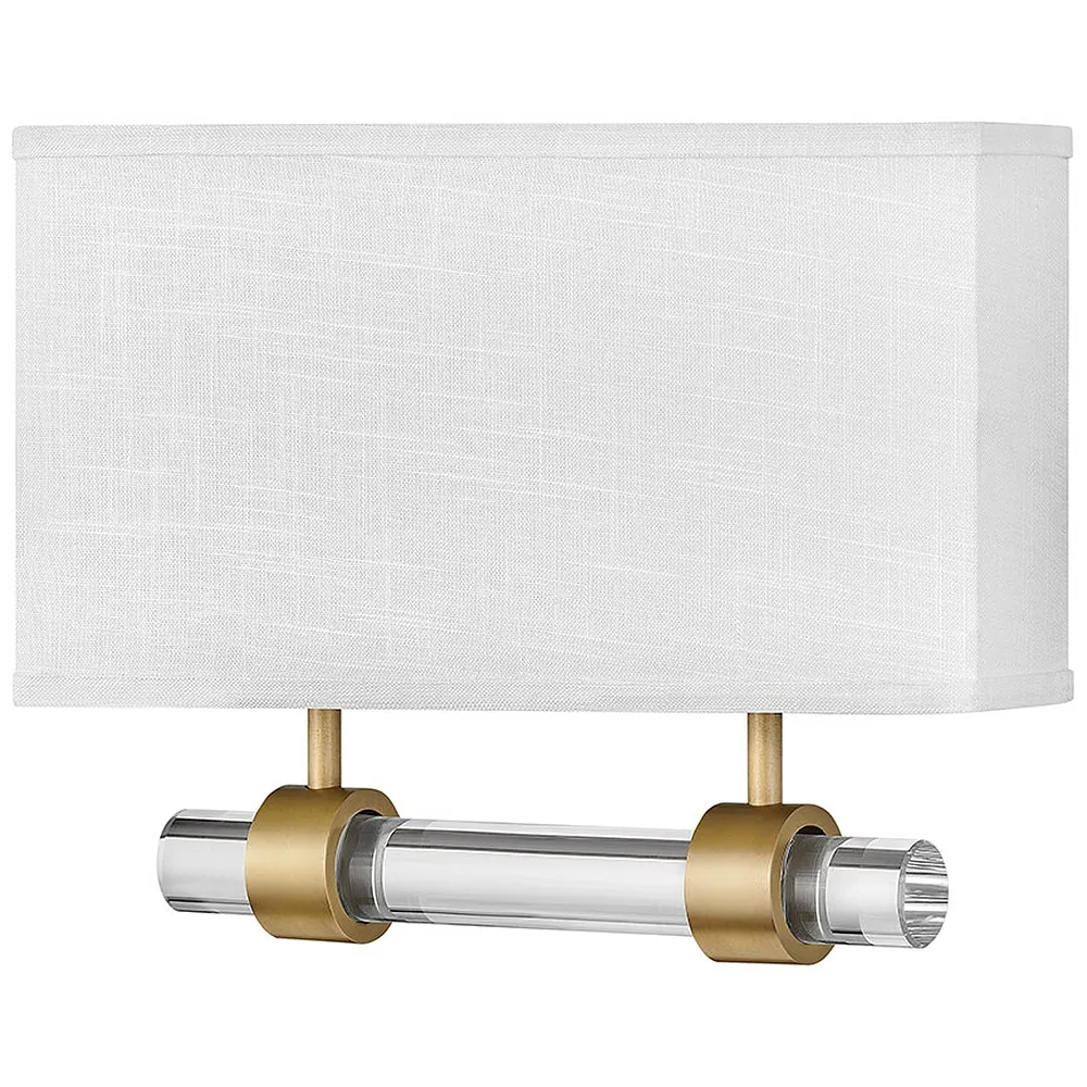 Luster 11 3/4" High Brass with Off-White Shade Wall Sconce