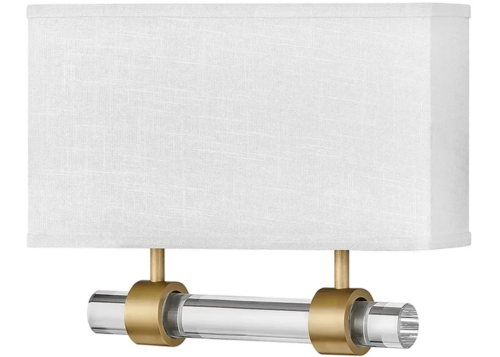 Luster 11 3/4" High Brass with Off-White Shade Wall Sconce