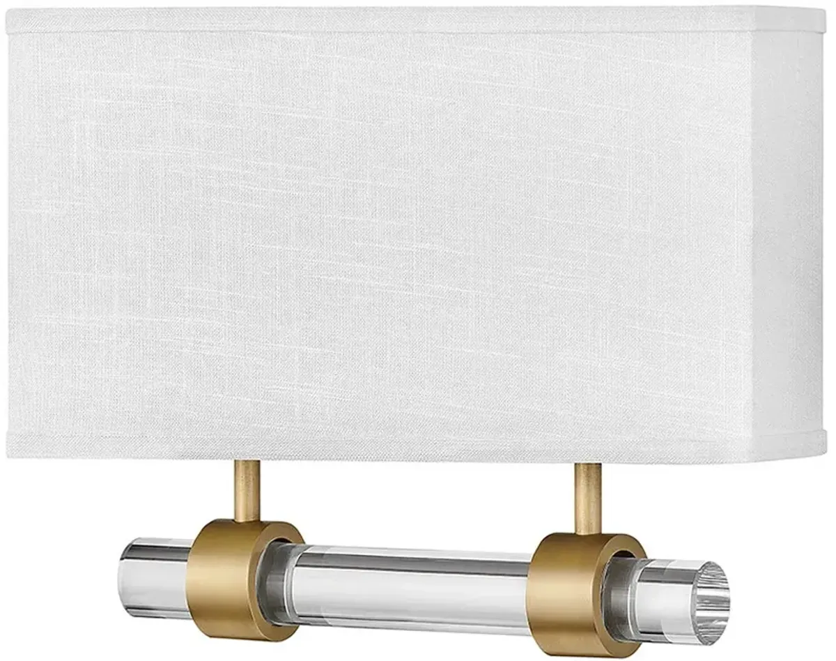 Luster 11 3/4" High Brass with Off-White Shade Wall Sconce