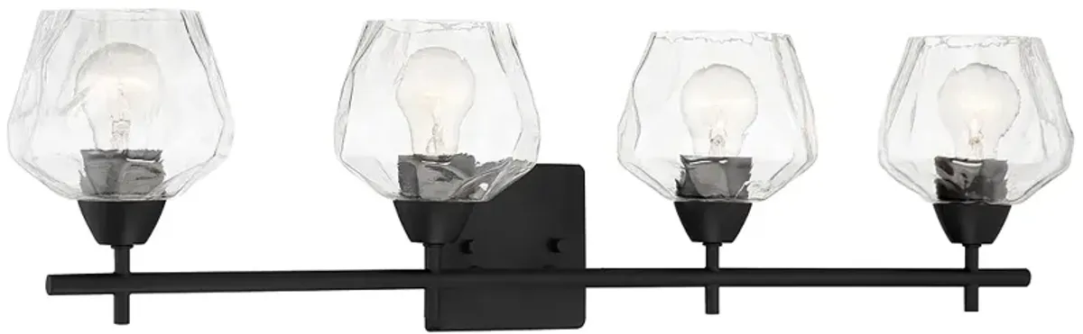 Minka Lavery Camrin 31" Wide Black and Clear Glass Bath Wall Sconce