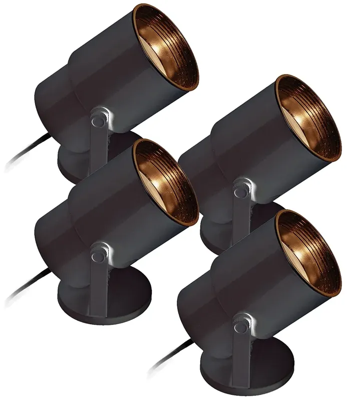 Staccato 8" High Black Adjustable Accent Uplights Set of 4