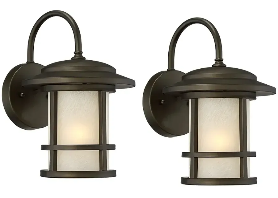 Cressona 12" High Oil-Rubbed Bronze Outdoor Wall Light Set of 2