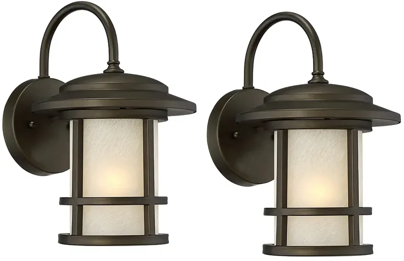 Cressona 12" High Oil-Rubbed Bronze Outdoor Wall Light Set of 2