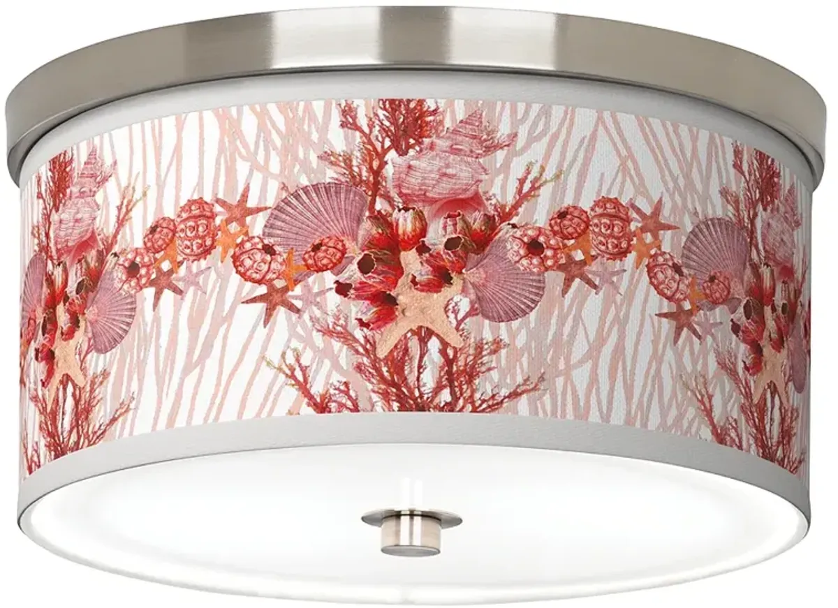 Corallium Giclee Nickel 10 1/4" Wide Ceiling Light