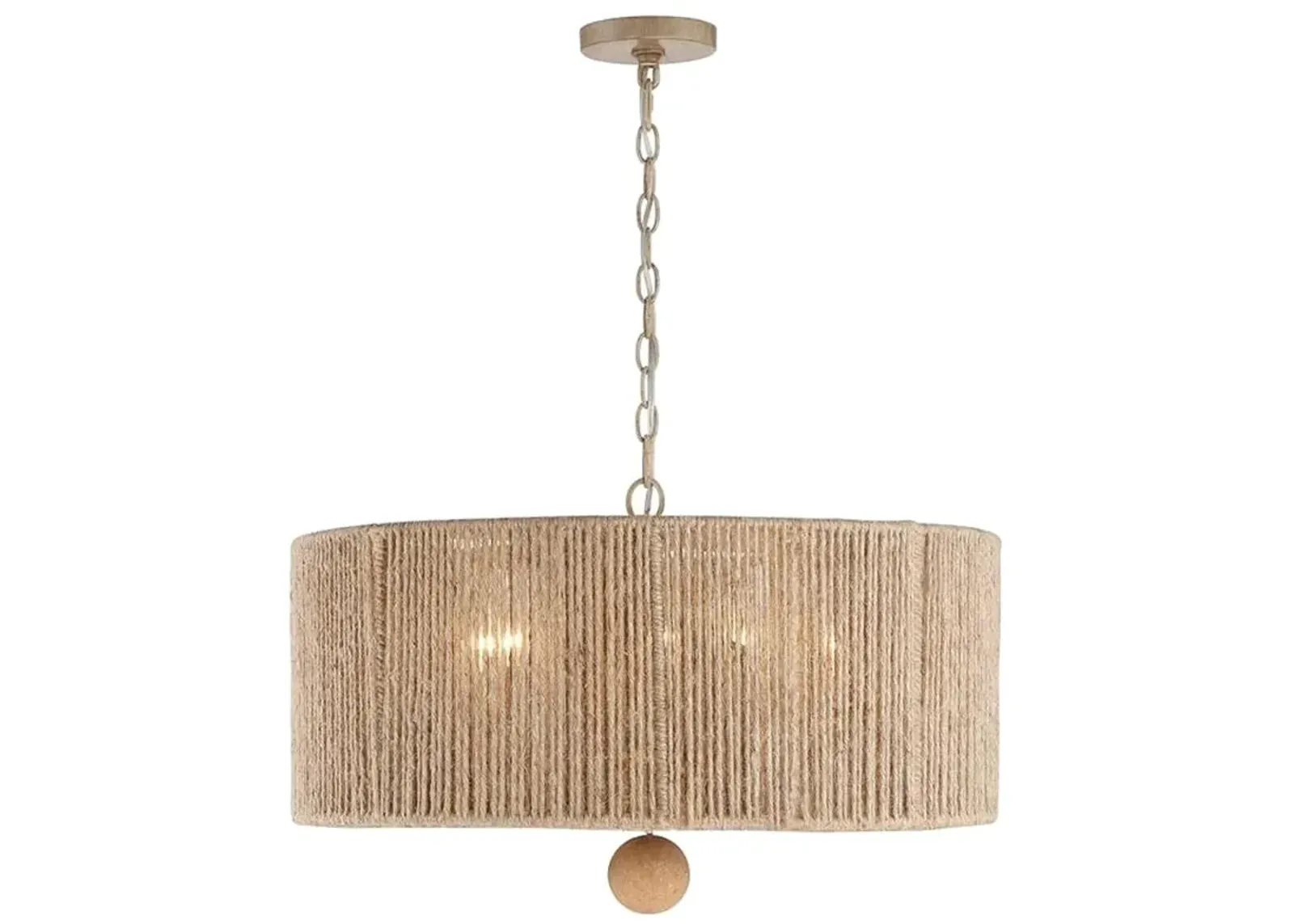 Jessa 24" Wide Burnished Silver Jute Drum Pendant Light