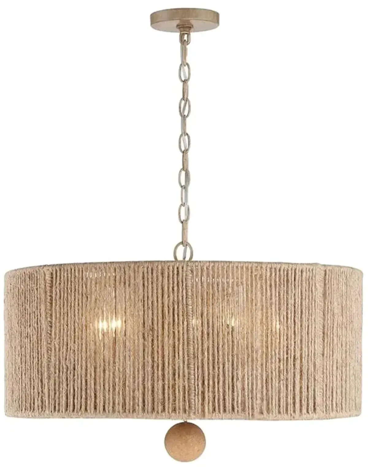 Jessa 24" Wide Burnished Silver Jute Drum Pendant Light