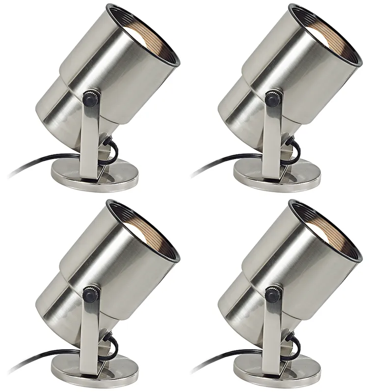 Staccato 8" Nickel Adjustable Accent Uplights Set of 4