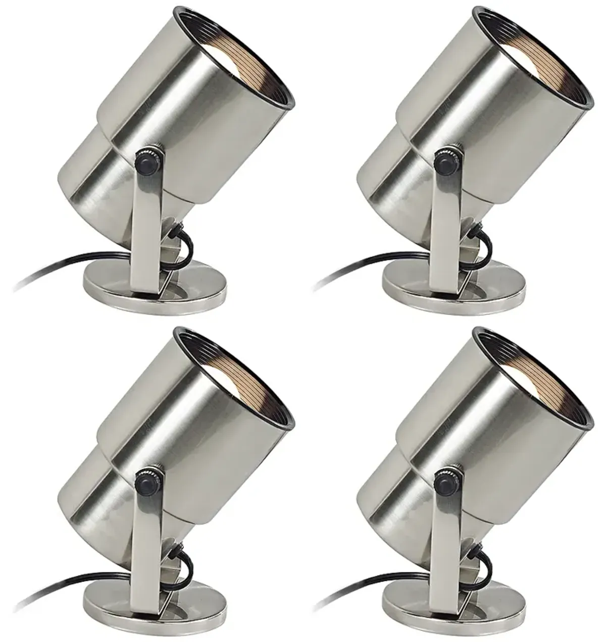 Staccato 8" Nickel Adjustable Accent Uplights Set of 4